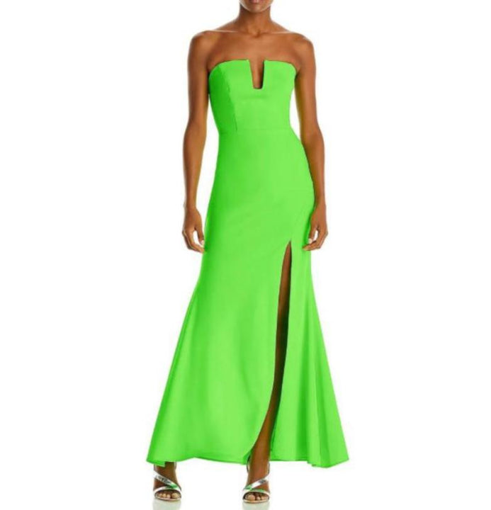 Vestido Aqua Verde Limón Talla S en Renta