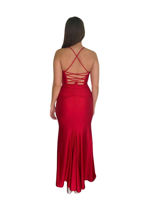 Vestido Aqua Rojo en Renta Talla S