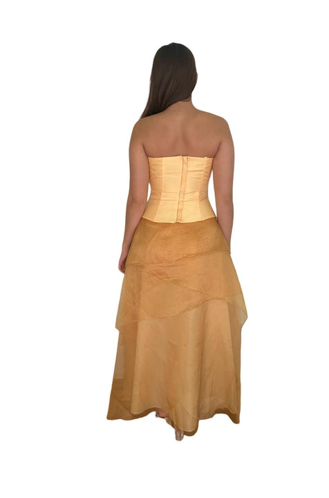 Vestido Eva Brazzi Amarillo Talla S en Renta