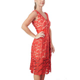 Vestido Hilda Calderón rojo en venta talla S. ( Same Day Delivery) - NEVER THE SAME