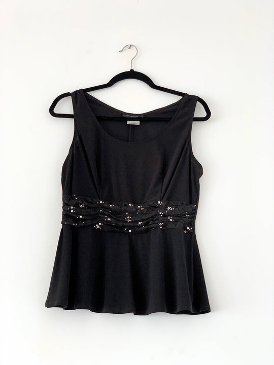 Saco y Blusa Rue de la Paix Negro con Lentejuelas Talla 12