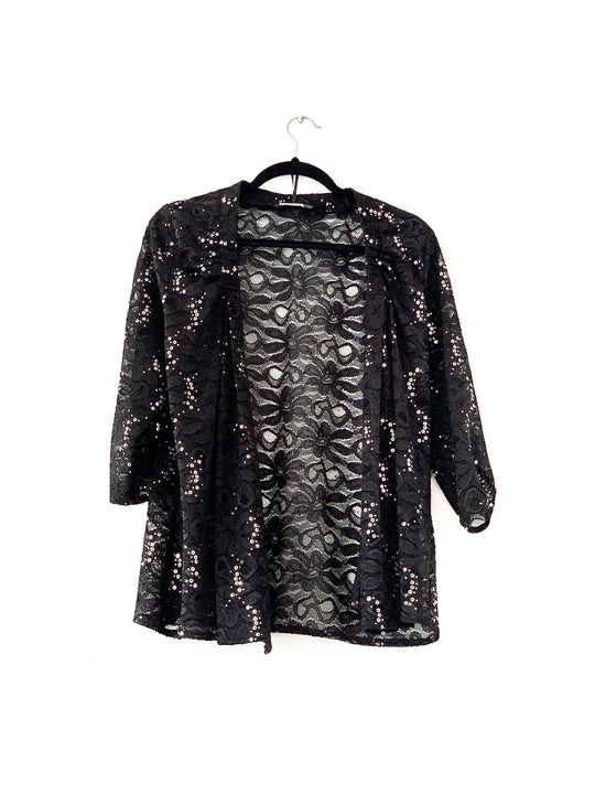 Saco y Blusa Rue de la Paix Negro con Lentejuelas Talla 12