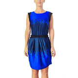 Vestido MAXAZRIA estampado azul con negro talla S ( Same Day Delivery) - NEVER THE SAME